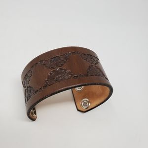 Leather Detailed Cuff Snap Bracelet